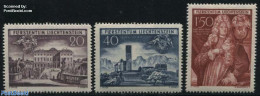 Liechtenstein 1949 Schellenberg 3v, Mint NH, History - Religion - Coat Of Arms - Churches, Temples, Mosques, Synagogue.. - Nuovi