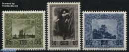 Liechtenstein 1954 Paintings Overprints 3v, Mint NH, History - Transport - Netherlands & Dutch - Ships And Boats - Art.. - Unused Stamps