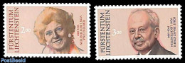 Liechtenstein 1990 Memorial Issue 2v, Mint NH, History - Kings & Queens (Royalty) - Nuevos