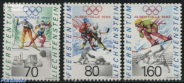 Liechtenstein 1991 Olympic Winter Games Albertville 3v, Mint NH, Science - Sport - Computers & IT - Ice Hockey - Olymp.. - Neufs