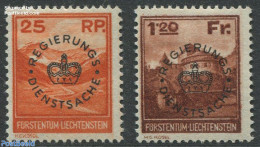 Liechtenstein 1933 On Service 2v, Mint NH - Otros & Sin Clasificación