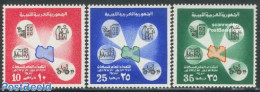 Libya Kingdom 1973 National Census 3v, Mint NH, Various - Agriculture - Industry - Maps - Agricultura