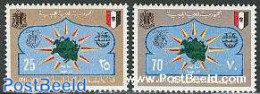 Libya Kingdom 1974 100 Years U.P.U. 2v, Mint NH, U.P.U. - U.P.U.