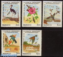 Monaco 1991 Birds Symposium 5v, Mint NH, Nature - Birds - Flowers & Plants - Unused Stamps