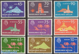 Netherlands Antilles 1973 Definitives 9v, Mint NH, Nature - Various - Birds - Lighthouses & Safety At Sea - Flamingo - Lighthouses