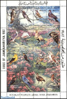 Libya Kingdom 1982 Birds 16v M/s, Mint NH, Nature - Birds - Birds Of Prey - Owls - Kingfishers - Flamingo - Pigeons - Sonstige & Ohne Zuordnung