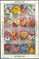 Libya Kingdom 1983 Flowers 16v M/s, Mint NH, Nature - Flowers & Plants - Sonstige & Ohne Zuordnung