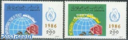 Libya Kingdom 1986 International Peace Year 2v, Mint NH, History - Nature - Peace - Flowers & Plants - Roses - Sonstige & Ohne Zuordnung