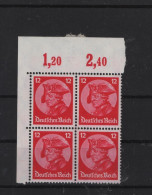 Deutsches Reich  Michel Kat.Nr Postfr/** 480 Vierer Papier Auf OR - Unused Stamps