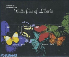 Liberia 2007 Butterflies 4v M/s, Mint NH, Nature - Butterflies - Sonstige & Ohne Zuordnung