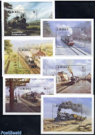 Liberia 1996 Locomotives 6 S/s, Mint NH, Nature - Sport - Transport - Horses - Cycling - Automobiles - Railways - Wielrennen