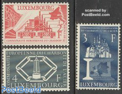 Luxemburg 1956 European Union 3v, Mint NH, History - Science - Transport - Various - Europa Hang-on Issues - Mining - .. - Unused Stamps