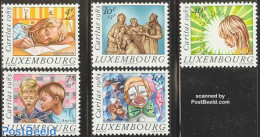 Luxemburg 1985 Caritas 5v, Mint NH, Performance Art - Religion - Circus - Christmas - Art - Sculpture - Unused Stamps
