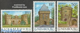 Luxemburg 1986 Luxemburg Fortifications 3v Normal Paper, Mint NH, Art - Castles & Fortifications - Ongebruikt