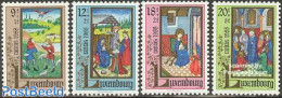 Luxemburg 1988 Caritas, Miniatures 4v, Mint NH, Religion - Christmas - Religion - Art - Books - Ongebruikt