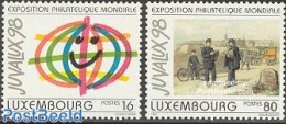 Luxemburg 1997 JUVALUX 2v, Mint NH, Sport - Transport - Cycling - Philately - Post - Coaches - Unused Stamps