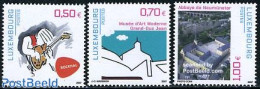 Luxemburg 2007 Culture 3v, Mint NH, Performance Art - Religion - Music - Cloisters & Abbeys - Art - Museums - Unused Stamps