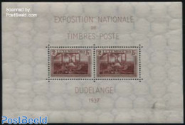 Luxemburg 1937 National Philatelic Exposition S/s, Mint NH, Various - Philately - Industry - Nuovi
