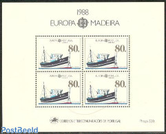 Madeira 1988 Europa S/s, Mint NH, History - Transport - Europa (cept) - Post - Ships And Boats - Posta