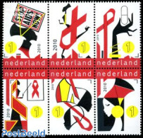 Netherlands 2010 Stop AIDS Now 6v [++], Mint NH, Health - Health - Nuevos