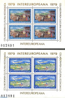 Romania 1979 Intereuropa 2 S/s, Mint NH, History - Transport - Europa Hang-on Issues - Post - Motorcycles - Aircraft &.. - Ongebruikt