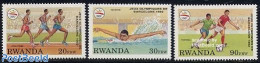 Rwanda 1993 Olympic Games Barcelona 3v, Mint NH, Sport - Athletics - Football - Olympic Games - Swimming - Atletiek