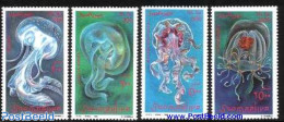 Somalia 1995 Jellyfish 4v, Mint NH, Nature - Shells & Crustaceans - Meereswelt