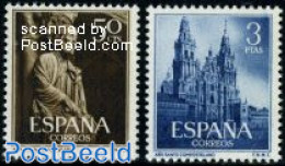 Spain 1954 Holy Year 2v, Mint NH, Religion - Churches, Temples, Mosques, Synagogues - Ongebruikt