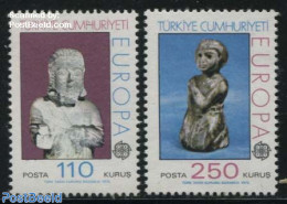 Türkiye 1974 Europa, Sculptures 2v, Mint NH, History - Europa (cept) - Art - Sculpture - Other & Unclassified