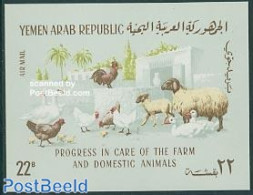Yemen, Arab Republic 1966 Farm Animals S/s, Mint NH, Nature - Animals (others & Mixed) - Birds - Cattle - Poultry - Sonstige & Ohne Zuordnung