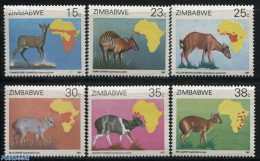 Zimbabwe 1987 Animals & Maps 6v, Mint NH, Nature - Various - Animals (others & Mixed) - Maps - Geography