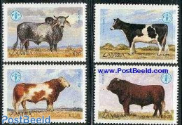 Zambia 1987 F.A.O. Organisation 4v, Mint NH, Nature - Animals (others & Mixed) - Cattle - Zambia (1965-...)