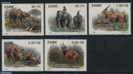 Congo Dem. Republic, (zaire) 1993 Garamba Park 5v, Mint NH, Nature - Animals (others & Mixed) - Elephants - National P.. - Naturaleza