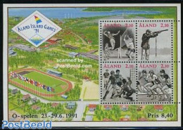 Aland 1991 Island Games S/s, Mint NH, Sport - Athletics - Football - Shooting Sports - Sport (other And Mixed) - Volle.. - Atletismo