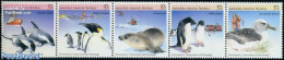 Australian Antarctic Territory 1988 Environment Technology 5v [::::], Mint NH, Nature - Transport - Birds - Penguins -.. - Helicopters