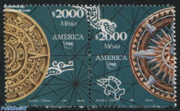 Mexico 1992 UPAEP, Discovery Of America 2v [:], Mint NH, History - Nature - Explorers - Fish - U.P.A.E. - Erforscher