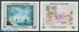New Caledonia 1988 Paintings 2v, Mint NH, Transport - Ships And Boats - Art - Modern Art (1850-present) - Paintings - Neufs
