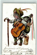 13284311 - Katze Gitarre Spazierstock Beil Jaegerhut Tiere Vermenschlicht TSN Serie 1725 - Thiele, Arthur