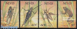 Nevis 1989 Night Animals 4v, Mint NH, Nature - Frogs & Toads - Insects - Reptiles - St.Kitts-et-Nevis ( 1983-...)