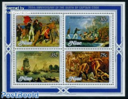 Niue 1979 Death Of James Cook S/s, Mint NH, History - Transport - Explorers - Ships And Boats - Art - Paintings - Erforscher
