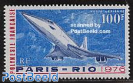 French Polynesia 1976 Concorde 1v, Mint NH, Transport - Concorde - Aircraft & Aviation - Neufs