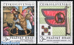 Czechoslovkia 1969 Praha Burg 2v, Mint NH, History - Nature - Flags - Wine & Winery - Art - Paintings - Other & Unclassified