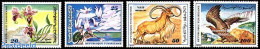 Tunisia 1980 Flora And Fauna 4v, Mint NH, Nature - Animals (others & Mixed) - Birds - Birds Of Prey - Flowers & Plants - Tunisia