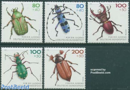 Germany, Federal Republic 1993 Youth, Beetles 5v, Mint NH, Nature - Insects - Unused Stamps