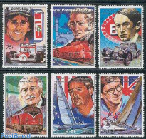 Comoros 1988 Traffic, Persons 6v, Mint NH, Sport - Transport - Sailing - Sport (other And Mixed) - Automobiles - Railw.. - Vela