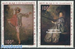 Dahomey 1971 Watteau Paintings 2v, Mint NH, Performance Art - Music - Art - Paintings - Musik