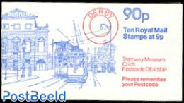 Great Britain 1979 Definitives Booklet, Tramway Museum, Selvedge Righ, Mint NH, Transport - Stamp Booklets - Railways .. - Nuovi