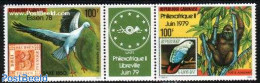 Gabon 1978 Philexafrique 2v+tab [:T:], Mint NH, Nature - Animals (others & Mixed) - Birds - Monkeys - Stamps On Stamps.. - Ongebruikt