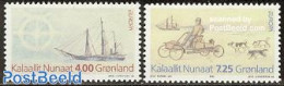 Greenland 1994 Europa, Discoveries 2v, Mint NH, History - Nature - Transport - Europa (cept) - Explorers - Dogs - Ship.. - Ongebruikt