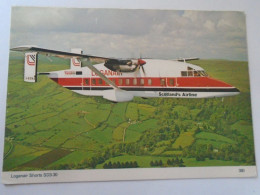 D203082   CPM   Airplane -  Loganair Short SD3-30 Scotland Airlines Airline Postcard - 1946-....: Modern Tijdperk